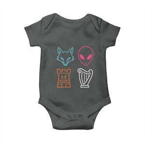 Fox Alien Castle Harp Retro Baby Onesie San Antonio Texas Sports