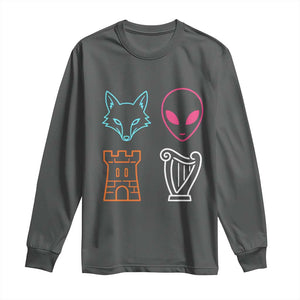 Fox Alien Castle Harp Retro Long Sleeve Shirt San Antonio Texas Sports