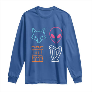 Fox Alien Castle Harp Retro Long Sleeve Shirt San Antonio Texas Sports