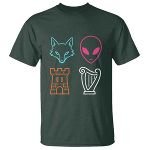 Fox Alien Castle Harp Retro T Shirt San Antonio Texas Sports