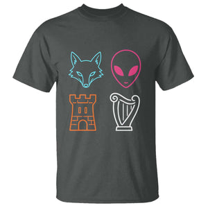Fox Alien Castle Harp Retro T Shirt San Antonio Texas Sports