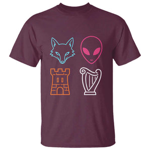 Fox Alien Castle Harp Retro T Shirt San Antonio Texas Sports