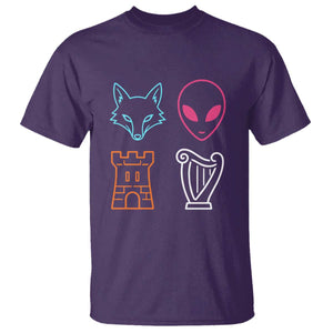 Fox Alien Castle Harp Retro T Shirt San Antonio Texas Sports