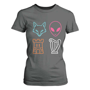 Fox Alien Castle Harp Retro T Shirt For Women San Antonio Texas Sports