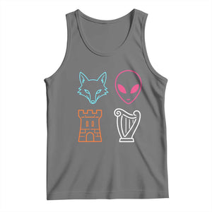 Fox Alien Castle Harp Retro Tank Top San Antonio Texas Sports