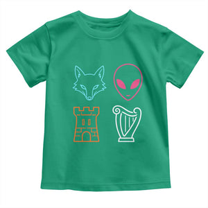 Fox Alien Castle Harp Retro Toddler T Shirt San Antonio Texas Sports