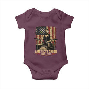 America's 250th Abraham Lincoln Playing Guitar 1776 2026 Baby Onesie Funny Electric Guitar Player
