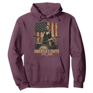 America's 250th Abraham Lincoln Playing Guitar 1776 2026 Hoodie Funny Electric Guitar Player