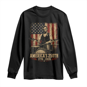 America's 250th Abraham Lincoln Playing Guitar 1776 2026 Long Sleeve Shirt Funny Electric Guitar Player