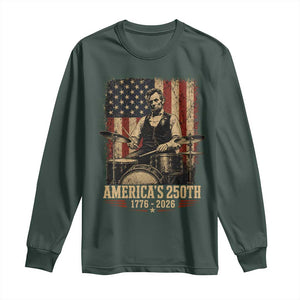America's 250th Abraham Lincoln Playing Guitar 1776 2026 Long Sleeve Shirt Funny Electric Guitar Player