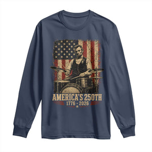America's 250th Abraham Lincoln Playing Guitar 1776 2026 Long Sleeve Shirt Funny Electric Guitar Player