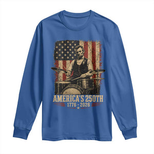 America's 250th Abraham Lincoln Playing Guitar 1776 2026 Long Sleeve Shirt Funny Electric Guitar Player