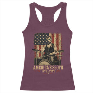 America's 250th Abraham Lincoln Playing Guitar 1776 2026 Racerback Tank Top Funny Electric Guitar Player