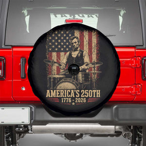 America's 250th Abraham Lincoln Playing Guitar 1776 2026 Spare Tire Cover Funny Electric Guitar Player