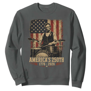 America's 250th Abraham Lincoln Playing Guitar 1776 2026 Sweatshirt Funny Electric Guitar Player