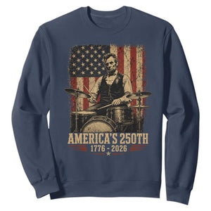 America's 250th Abraham Lincoln Playing Guitar 1776 2026 Sweatshirt Funny Electric Guitar Player