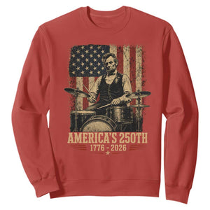 America's 250th Abraham Lincoln Playing Guitar 1776 2026 Sweatshirt Funny Electric Guitar Player