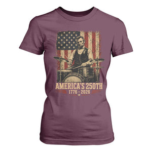 America's 250th Abraham Lincoln Playing Guitar 1776 2026 T Shirt For Women Funny Electric Guitar Player