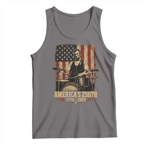 America's 250th Abraham Lincoln Playing Guitar 1776 2026 Tank Top Funny Electric Guitar Player