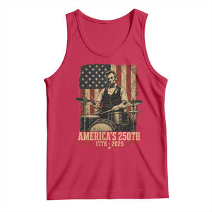America's 250th Abraham Lincoln Playing Guitar 1776 2026 Tank Top Funny Electric Guitar Player
