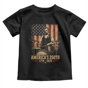 America's 250th Abraham Lincoln Playing Guitar 1776 2026 Toddler T Shirt Funny Electric Guitar Player