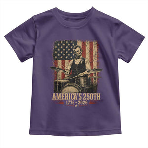 America's 250th Abraham Lincoln Playing Guitar 1776 2026 Toddler T Shirt Funny Electric Guitar Player