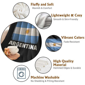 Vintage Argentina Flag Sun of May Argentinian Souvenir Throw Blanket