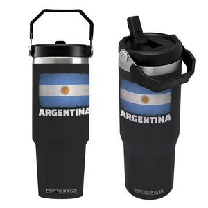 Vintage Argentina Flag Sun of May Argentinian Souvenir Flip Straw Tumbler
