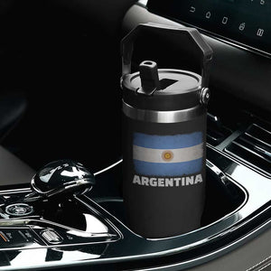 Vintage Argentina Flag Sun of May Argentinian Souvenir Flip Straw Tumbler