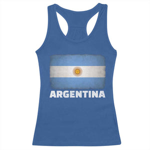 Vintage Argentina Flag Sun of May Argentinian Souvenir Racerback Tank Top