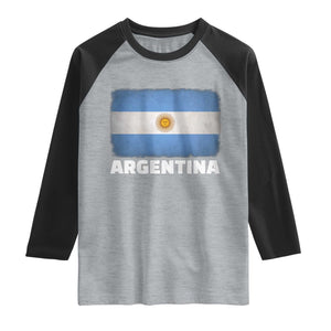 Vintage Argentina Flag Sun of May Argentinian Souvenir Raglan Shirt