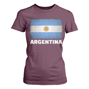 Vintage Argentina Flag Sun of May Argentinian Souvenir T Shirt For Women