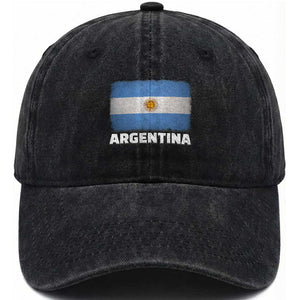 Vintage Argentina Flag Sun of May Argentinian Souvenir Washed Cotton Baseball Cap