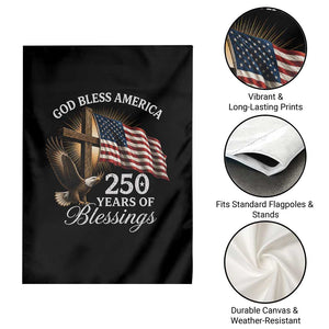 God Bless America 250 Years Of Blessings Garden Flag US 250th Anniversary Bald Eagle American Flag
