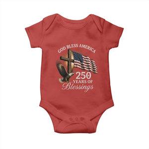 God Bless America 250 Years Of Blessings Baby Onesie US 250th Anniversary Bald Eagle American Flag