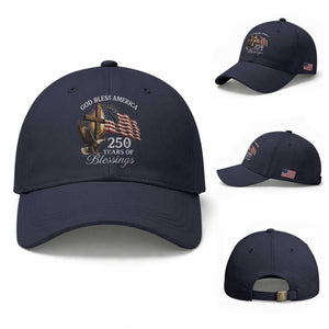 God Bless America 250 Years Of Blessings Baseball Cap US 250th Anniversary Bald Eagle American Flag