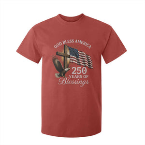God Bless America 250 Years Of Blessings T Shirt For Kid US 250th Anniversary Bald Eagle American Flag