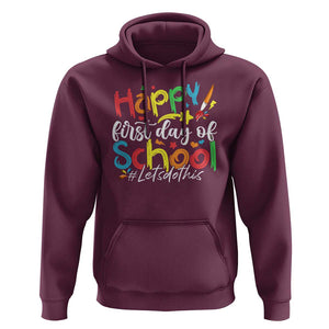 Happy First Day Of School Hoodie Artists Brushes Art Class TS11 Maroon Print Your Wear