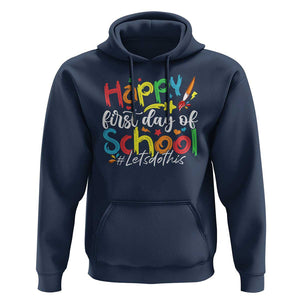 Happy First Day Of School Hoodie Artists Brushes Art Class TS11 Navy Print Your Wear