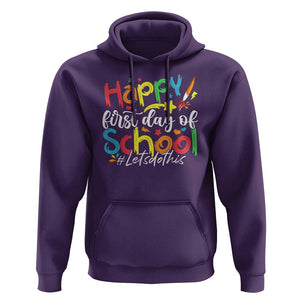 Happy First Day Of School Hoodie Artists Brushes Art Class TS11 Purple Print Your Wear