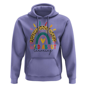Back To School Hoodie Wild About Learning Leopard Rainbow TS11 Violet Print Your Wear