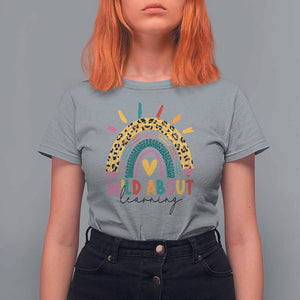 Back To School T Shirt For Women Wild About Learning Leopard Rainbow TS11 Sport Gray Print Your Wear