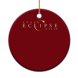 Spain Solar Eclipse 2026 Ceramic Ornament August 12 2026 Total Eclipse