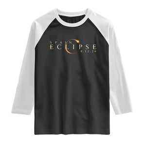 Spain Solar Eclipse 2026 Raglan Shirt August 12 2026 Total Eclipse