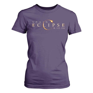 Spain Solar Eclipse 2026 T Shirt For Women August 12 2026 Total Eclipse