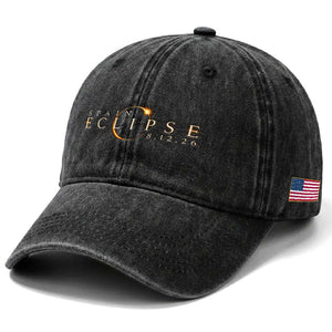 Spain Solar Eclipse 2026 Washed Cotton Baseball Cap August 12 2026 Total Eclipse