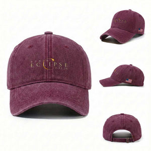 Spain Solar Eclipse 2026 Washed Cotton Baseball Cap August 12 2026 Total Eclipse