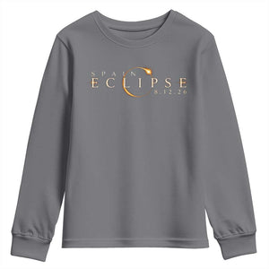 Spain Solar Eclipse 2026 Youth Sweatshirt August 12 2026 Total Eclipse