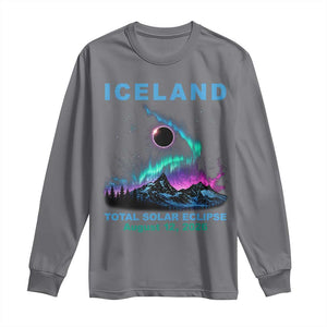 Iceland Total Solar Eclipse 2026 Long Sleeve Shirt August 12 Eclipse Totality Chaser Aurora Northern Lights