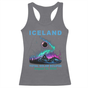 Iceland Total Solar Eclipse 2026 Racerback Tank Top August 12 Eclipse Totality Chaser Aurora Northern Lights